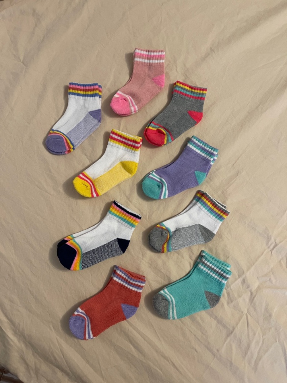 Toddler Multi-Color Crew Socks - Pack of 9